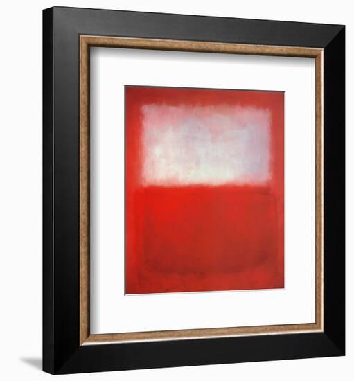 White over Red-Mark Rothko-Framed Art Print