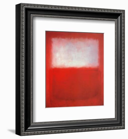 White over Red-Mark Rothko-Framed Art Print