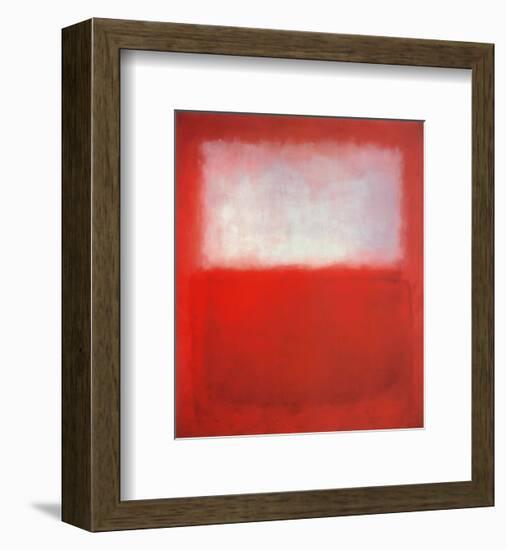 White over Red-Mark Rothko-Framed Art Print