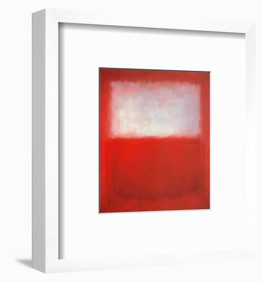 White over Red-Mark Rothko-Framed Art Print