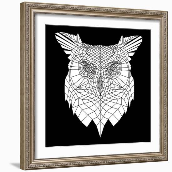 White Owl Mesh-Lisa Kroll-Framed Art Print