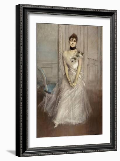 White Pastel, Portrait of Emiliana Concha De Ossa-Giovanni Boldini-Framed Giclee Print