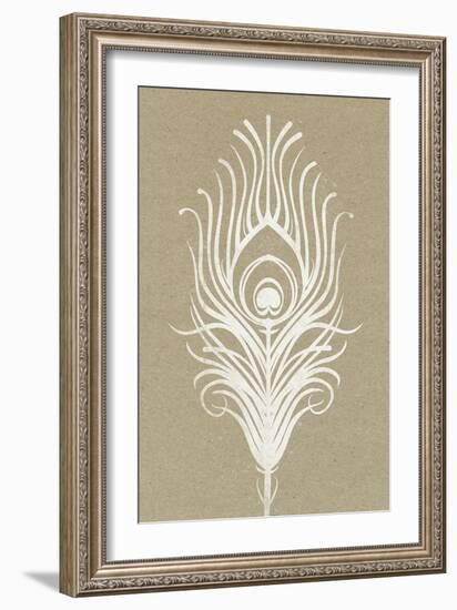 White Peacock Feather-null-Framed Art Print