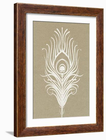 White Peacock Feather-null-Framed Art Print