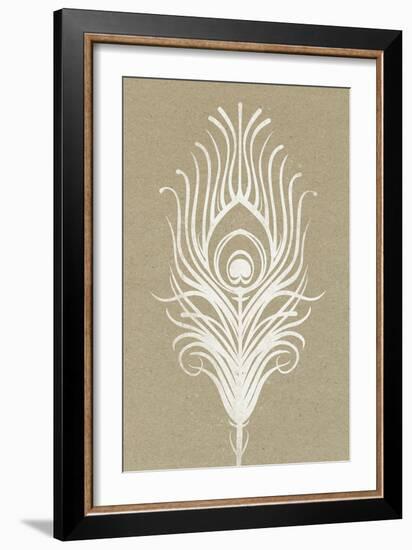 White Peacock Feather-null-Framed Art Print