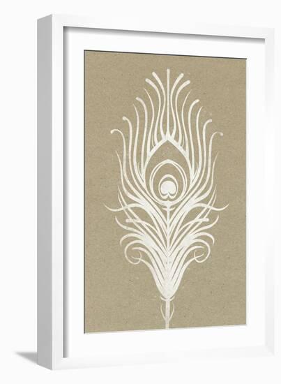 White Peacock Feather-null-Framed Art Print