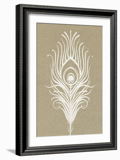 White Peacock Feather-null-Framed Art Print