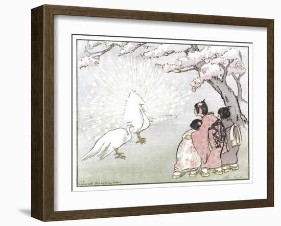 White Peacock-Helen Hyde-Framed Giclee Print