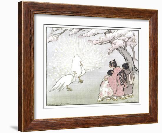 White Peacock-Helen Hyde-Framed Giclee Print