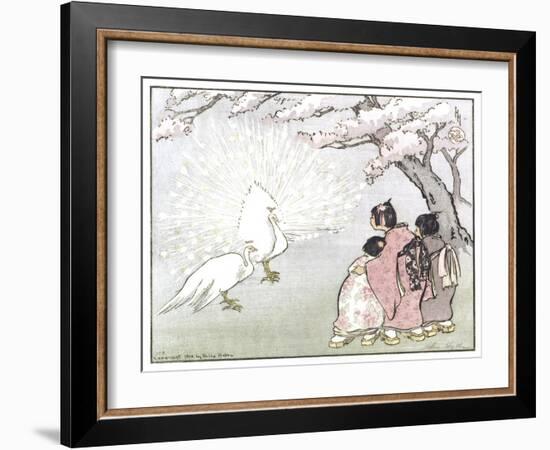 White Peacock-Helen Hyde-Framed Giclee Print