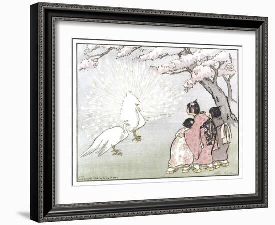 White Peacock-Helen Hyde-Framed Giclee Print