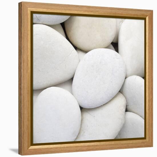 White Pebbles-null-Framed Premier Image Canvas