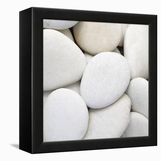 White Pebbles-null-Framed Premier Image Canvas