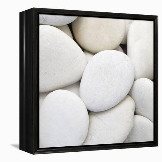 White Pebbles-null-Framed Premier Image Canvas