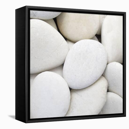 White Pebbles-null-Framed Premier Image Canvas