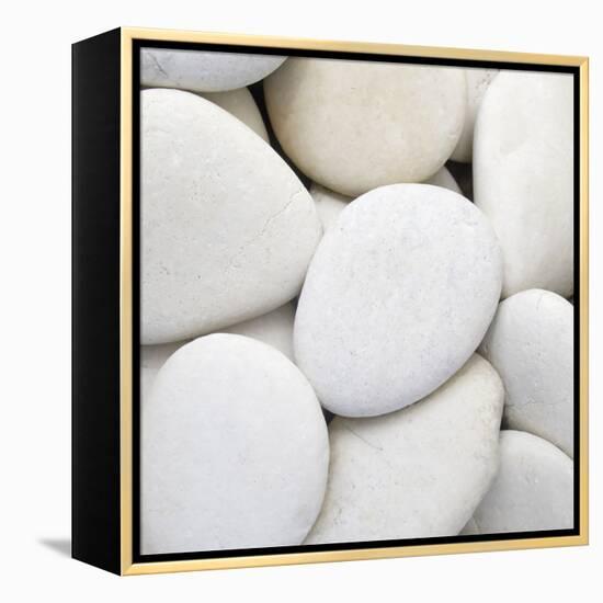 White Pebbles-null-Framed Premier Image Canvas