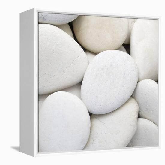 White Pebbles-null-Framed Premier Image Canvas