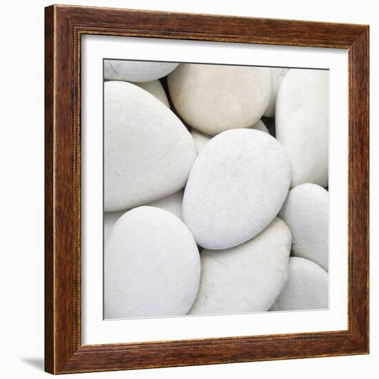 White Pebbles-null-Framed Photographic Print