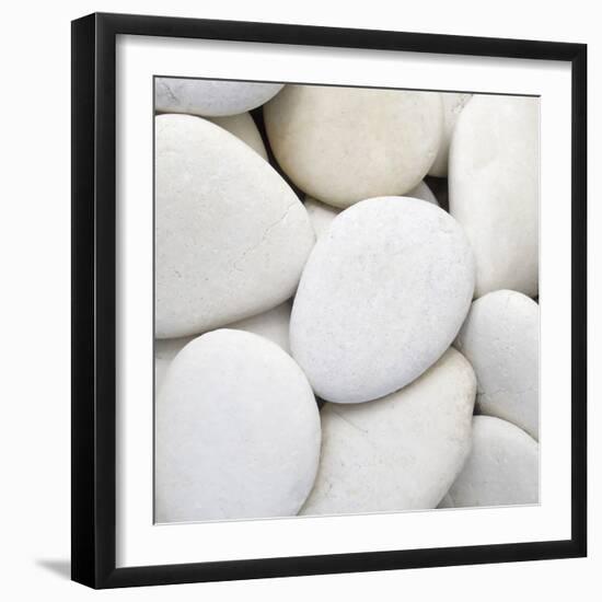 White Pebbles-null-Framed Photographic Print