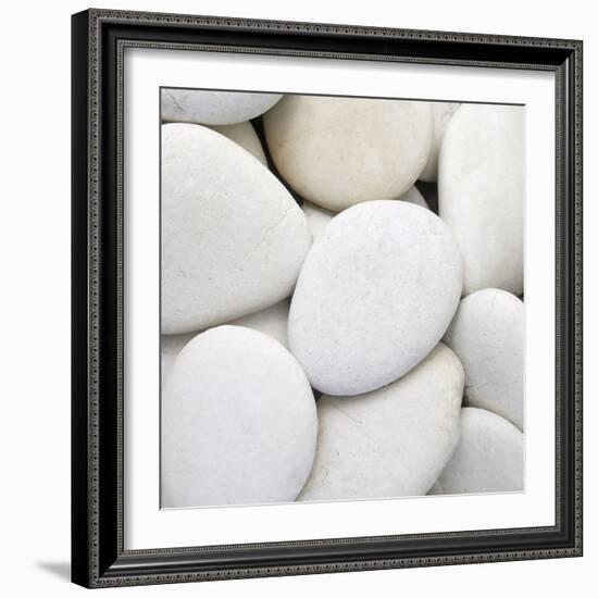 White Pebbles-null-Framed Photographic Print