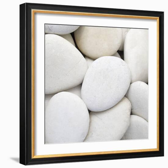 White Pebbles-null-Framed Photographic Print