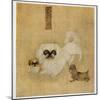 White Pekingese Dog and Puppies as Depicted in an Imperial Dog Book-null-Mounted Photographic Print