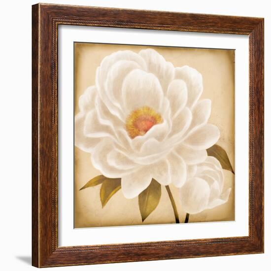 White Peonies I-Vivien Rhyan-Framed Art Print