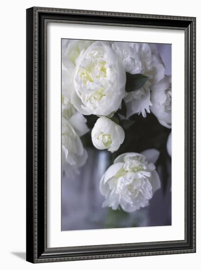 White Peonies in a Vase-Anna Miller-Framed Photographic Print