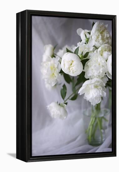 White Peonies in a Vase-Anna Miller-Framed Premier Image Canvas