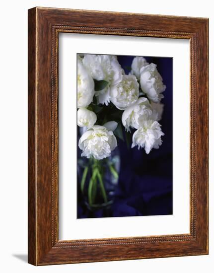 White Peonies in a Vase-Anna Miller-Framed Photographic Print