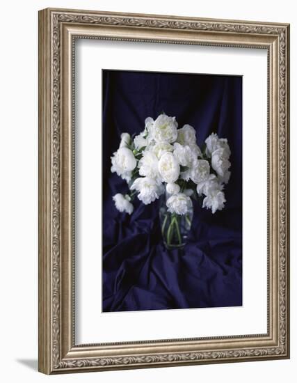 White Peonies in a Vase-Anna Miller-Framed Photographic Print