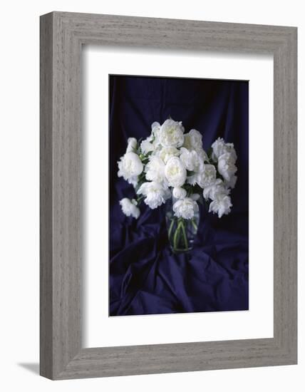 White Peonies in a Vase-Anna Miller-Framed Photographic Print