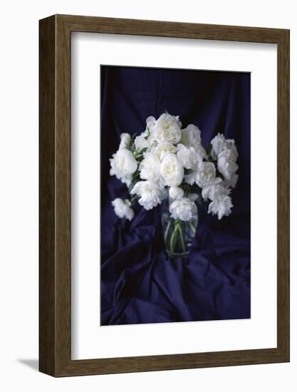 White Peonies in a Vase-Anna Miller-Framed Photographic Print