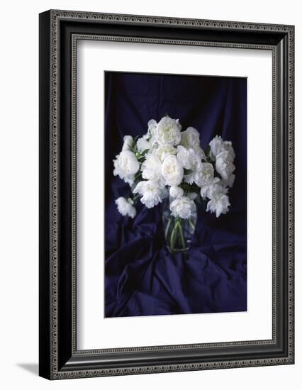 White Peonies in a Vase-Anna Miller-Framed Photographic Print