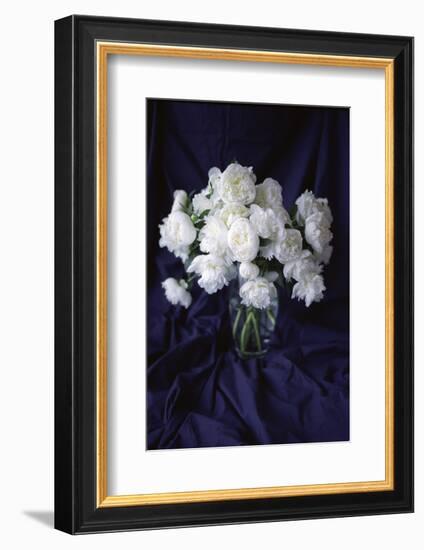 White Peonies in a Vase-Anna Miller-Framed Photographic Print