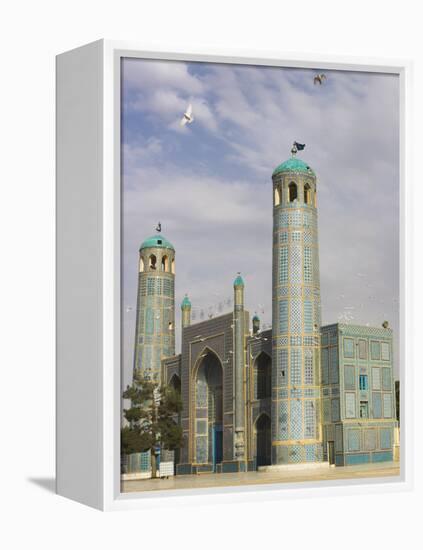 White Pigeons Fly Around the Shrine of Hazrat Ali, Mazar-I-Sharif, Afghanistan-Jane Sweeney-Framed Premier Image Canvas