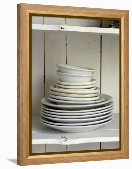 White Plates and Soup Plates (In Piles)-Ellen Silverman-Framed Premier Image Canvas