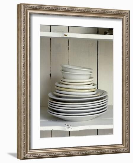 White Plates and Soup Plates (In Piles)-Ellen Silverman-Framed Photographic Print