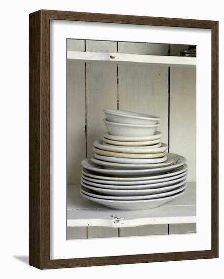 White Plates and Soup Plates (In Piles)-Ellen Silverman-Framed Photographic Print