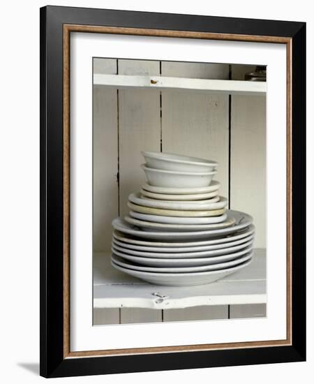 White Plates and Soup Plates (In Piles)-Ellen Silverman-Framed Photographic Print