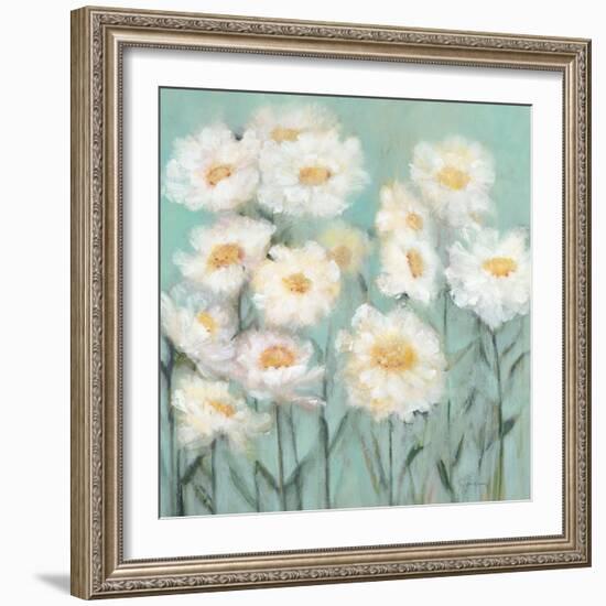 White Poppies 1-Olivia Long-Framed Art Print