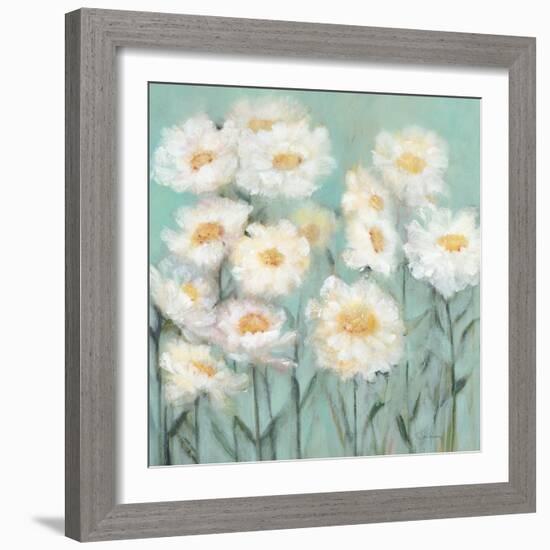 White Poppies 1-Olivia Long-Framed Art Print