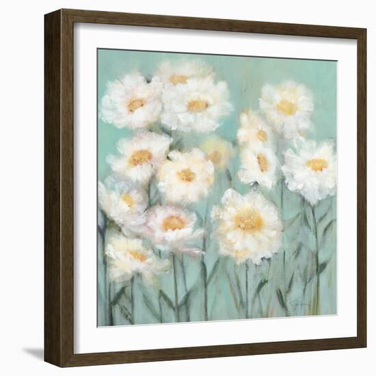 White Poppies 1-Olivia Long-Framed Art Print
