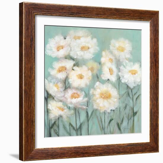 White Poppies 1-Olivia Long-Framed Art Print