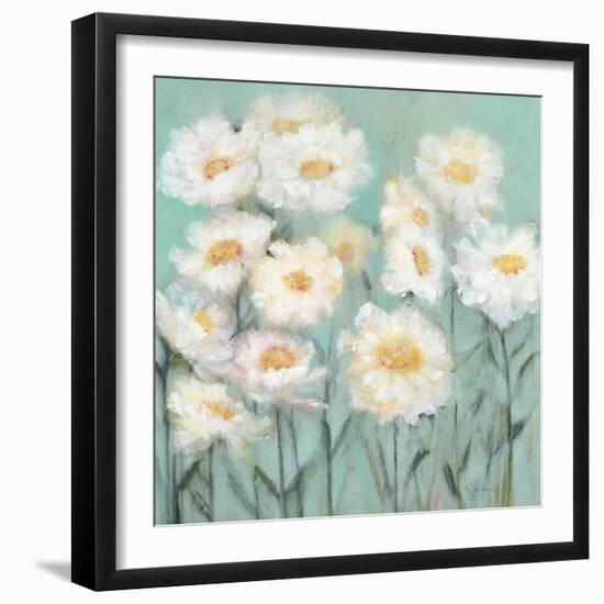 White Poppies 1-Olivia Long-Framed Art Print