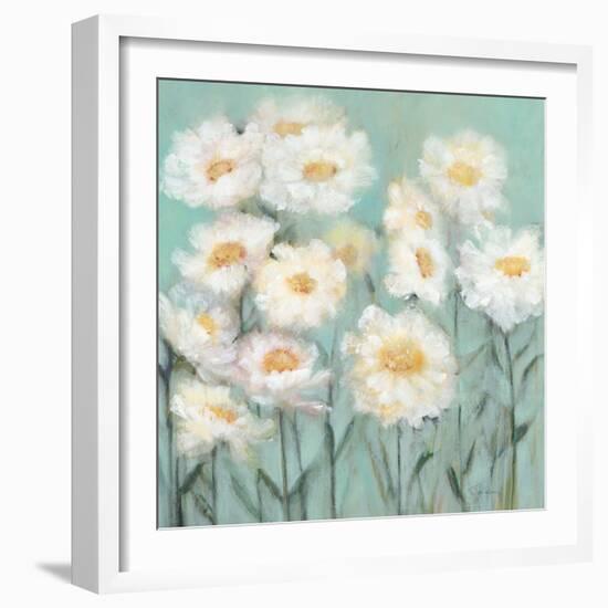 White Poppies 1-Olivia Long-Framed Art Print