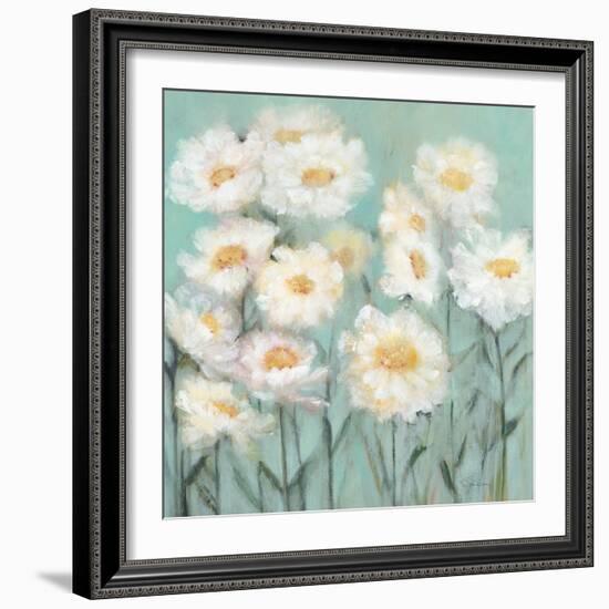 White Poppies 1-Olivia Long-Framed Art Print