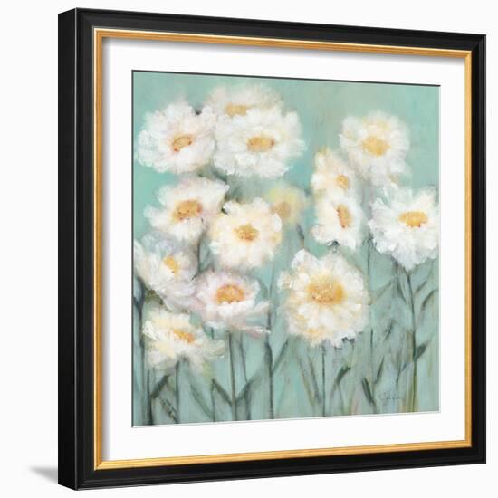 White Poppies 1-Olivia Long-Framed Art Print