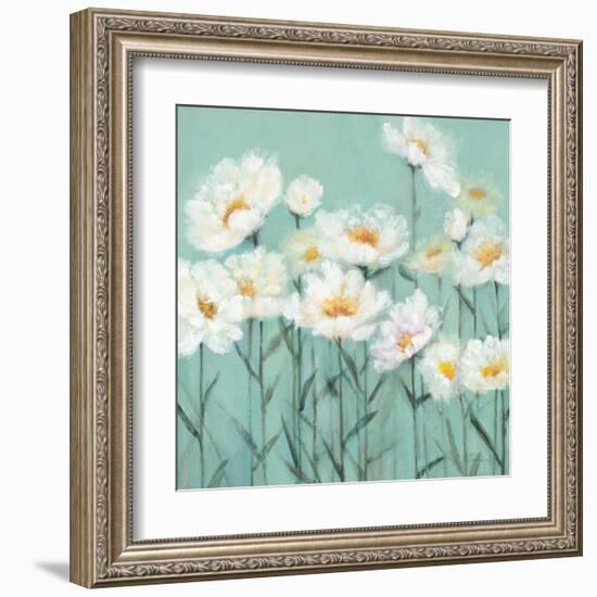 White Poppies 2-Olivia Long-Framed Art Print