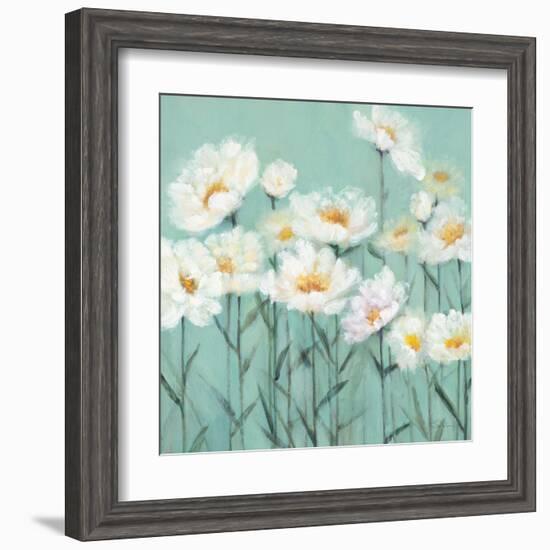 White Poppies 2-Olivia Long-Framed Art Print